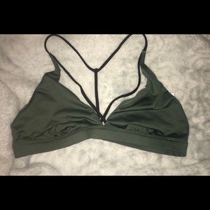 Army green sports bra